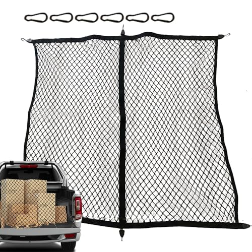 Red de carga para cama de camioneta, red elástica de almacenamiento de juguetes con 6 mosquetones, organizador de malla, red resistente para camionetas, camiones, remolques, , ATV, e incluso