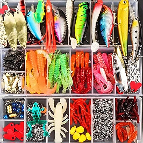 Forlovv 375pcs Fishing Lures Kit Cover