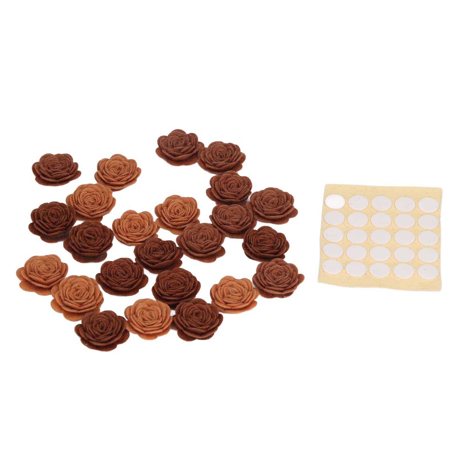 Party Fake Flowers, Easy Pasting Wedding Decoration Rose Flower Exquisite Beautiful Color Comfortable Feel Multipurpose for Garland Making(Brown gradient)