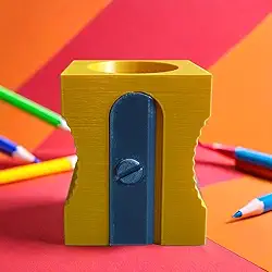 Amanda3D Porta-lápis Decorativo Amarelo Retrô Organizador