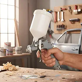 Pistola de Pintura por Gravidade 600ml com 3 Bicos 1,2 1,5 e 1,8mm NPT, Acabamento Profissional