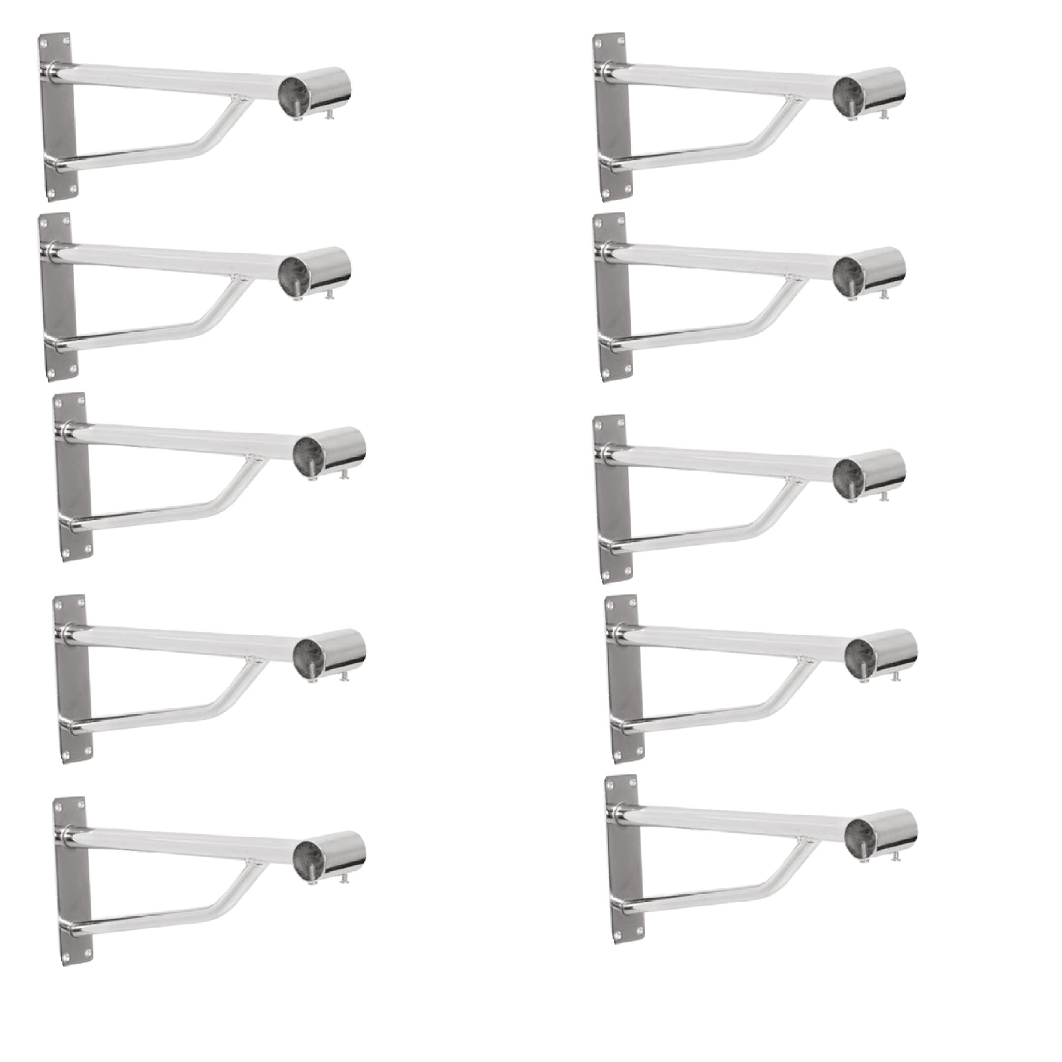 Msf My Shopfittings Ltd Ltd. 25Mm Heavy Duty Wall Fix Chrome Support Arm Bracket For 25Mm Mm Diameter Tube, Walk In Wardrobe Chrome Tubing Hanging Rail System