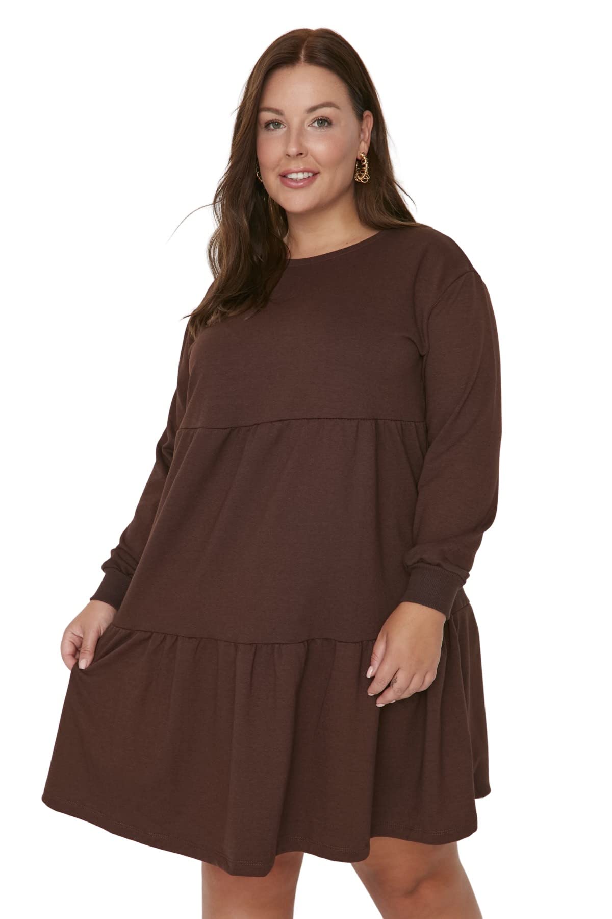 Trendyol Mini Bodycon Regular Plus Size Dress Vestido para Mujer