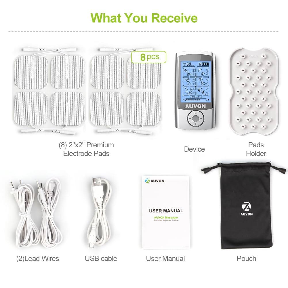 AUVON 24 Modes TENS Unit Muscle Stimulator for Pain Relief, Premium Pads — Amazon image 8