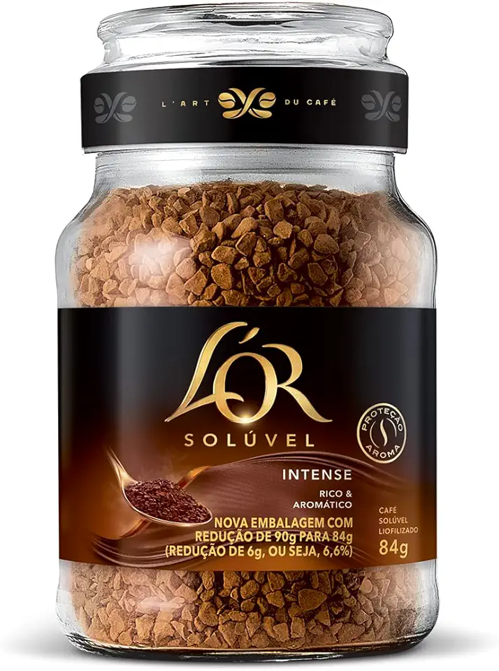 L'OR Café Intense Solúvel Pote De Vidro 84G
