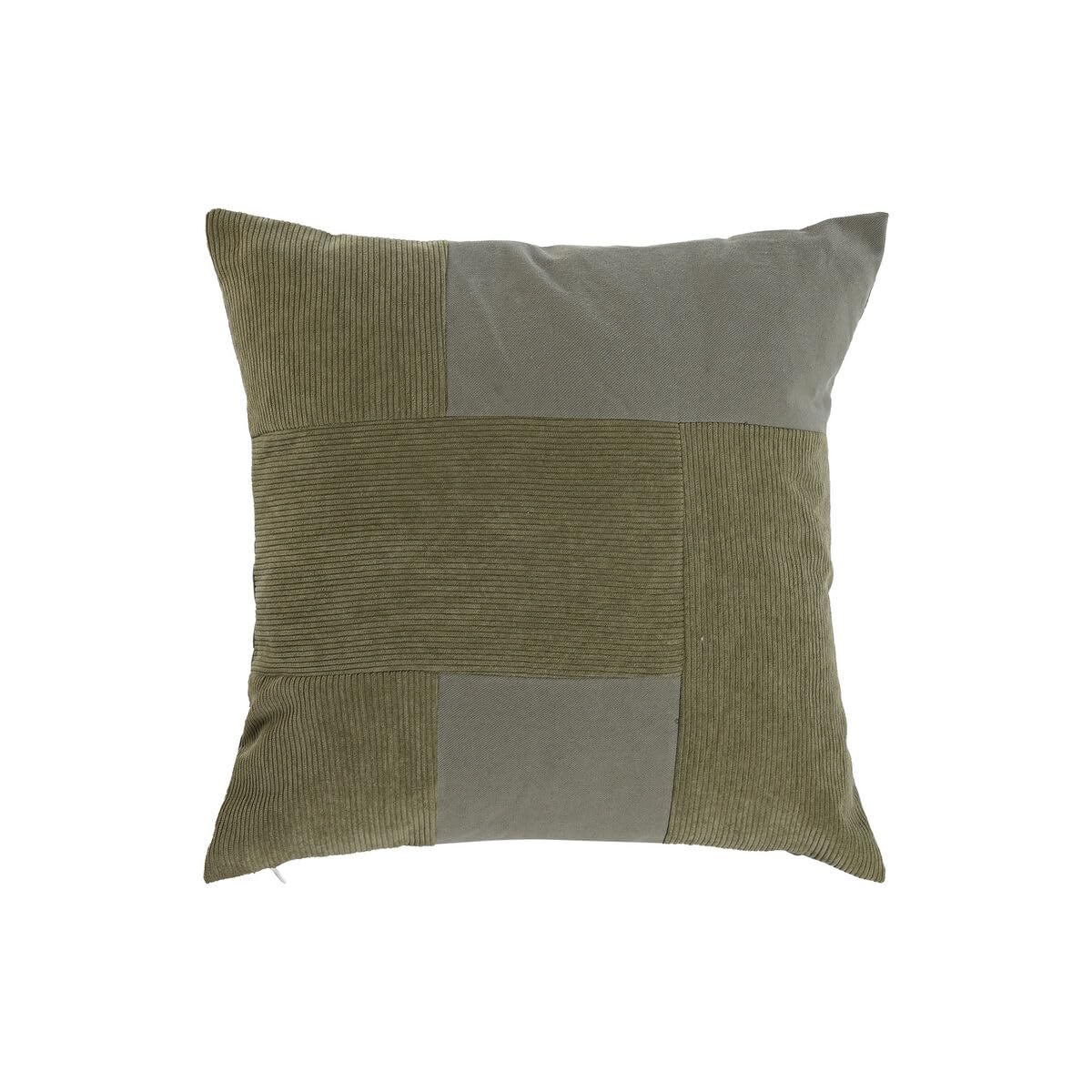 Coussin vert patchwork cottage de dimension 45x45 cm pour decoration de salon