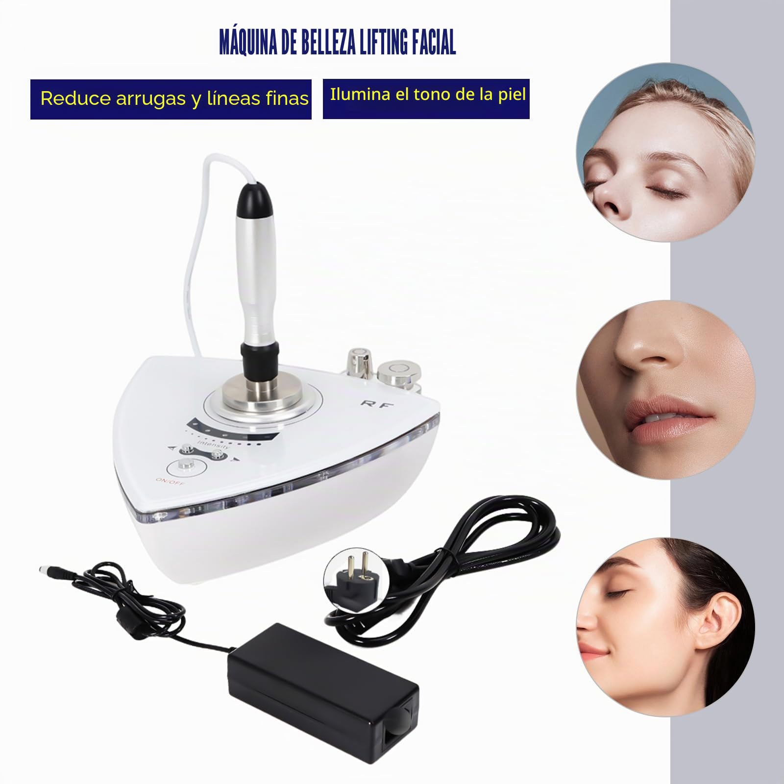 Radiofrecuencia piel antiarrugas máquinas,RF Belleza Máquina Facial Lifting Eyeling,Masaje facial Rejuvenecimiento reafirmante para autolimpieza y cuidado de la piel en salón