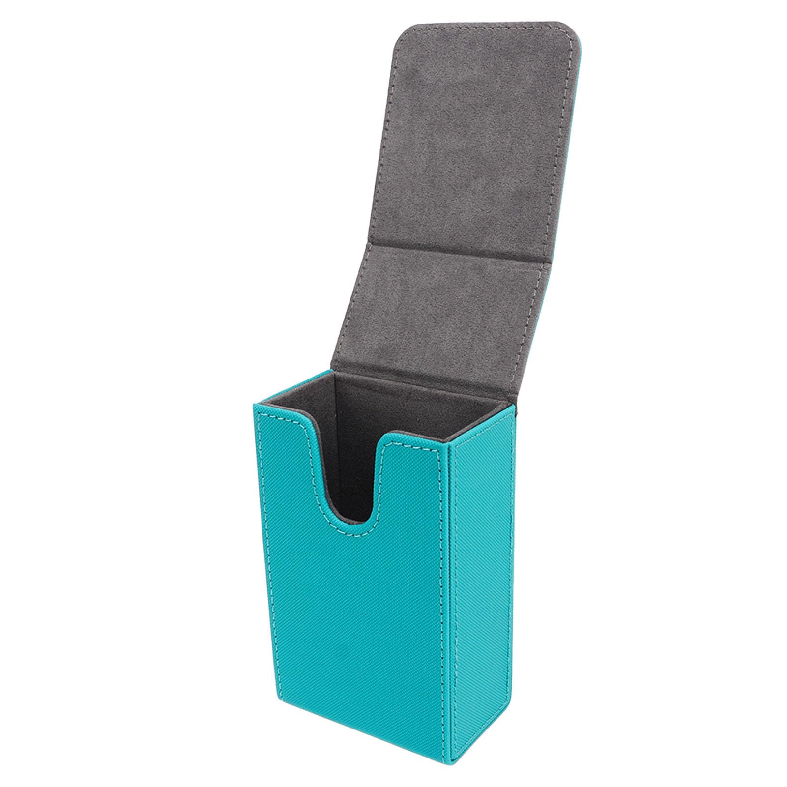 Caja De Almacenamiento Para Tarot Con Diseño De Luna Y Ranuras – Funda De Piel Sintética, Capacidad Para 95 Cartas, Verde Azulado