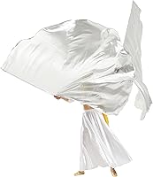 Vista 7 de Wuchieal 1 bandera de alabanza de ángel de adoración semicírculo de 74 pulgadas, bandera de semicírculo metálica con varilla escalable (plateado)