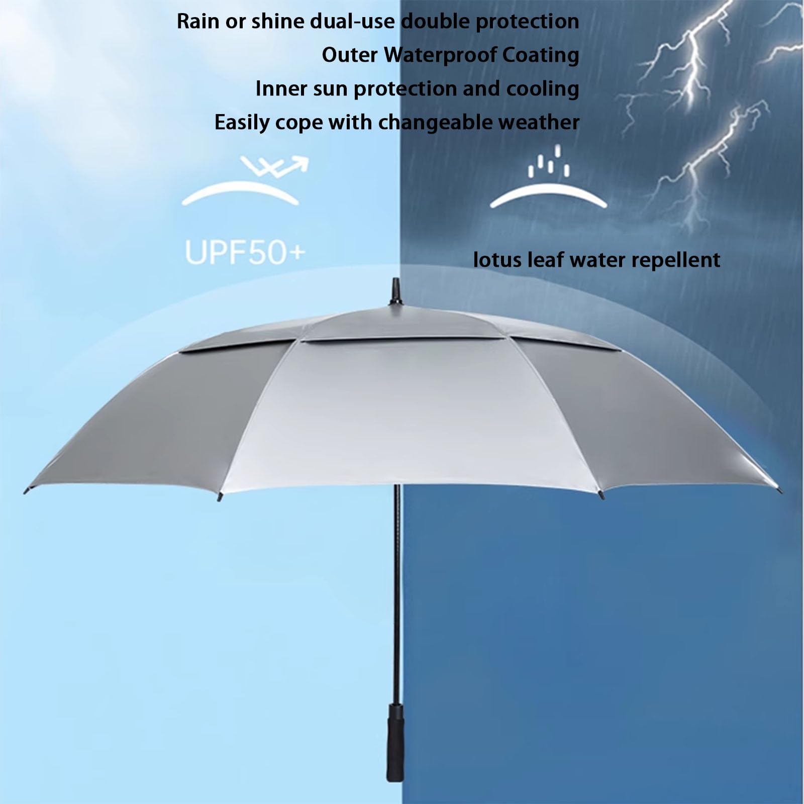 Przenośny parasol golfowy 150 cm / 59 cali, bardzo duży, kompaktowy parasol golfowy, półautomatyczny otwarty, odpowiedni dla 2~3 osób, mężczyzn i kobiet (dark green)