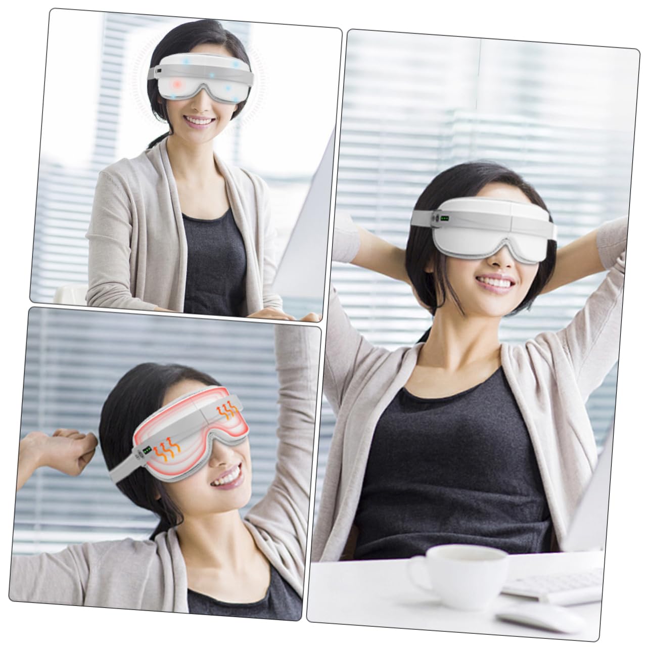 PLAFOPE Masajeador De Ojos Eléctrico Masajeador Ergonómico Presoterapia Para Ojos Herramienta Cuidado Portátil y Ligero