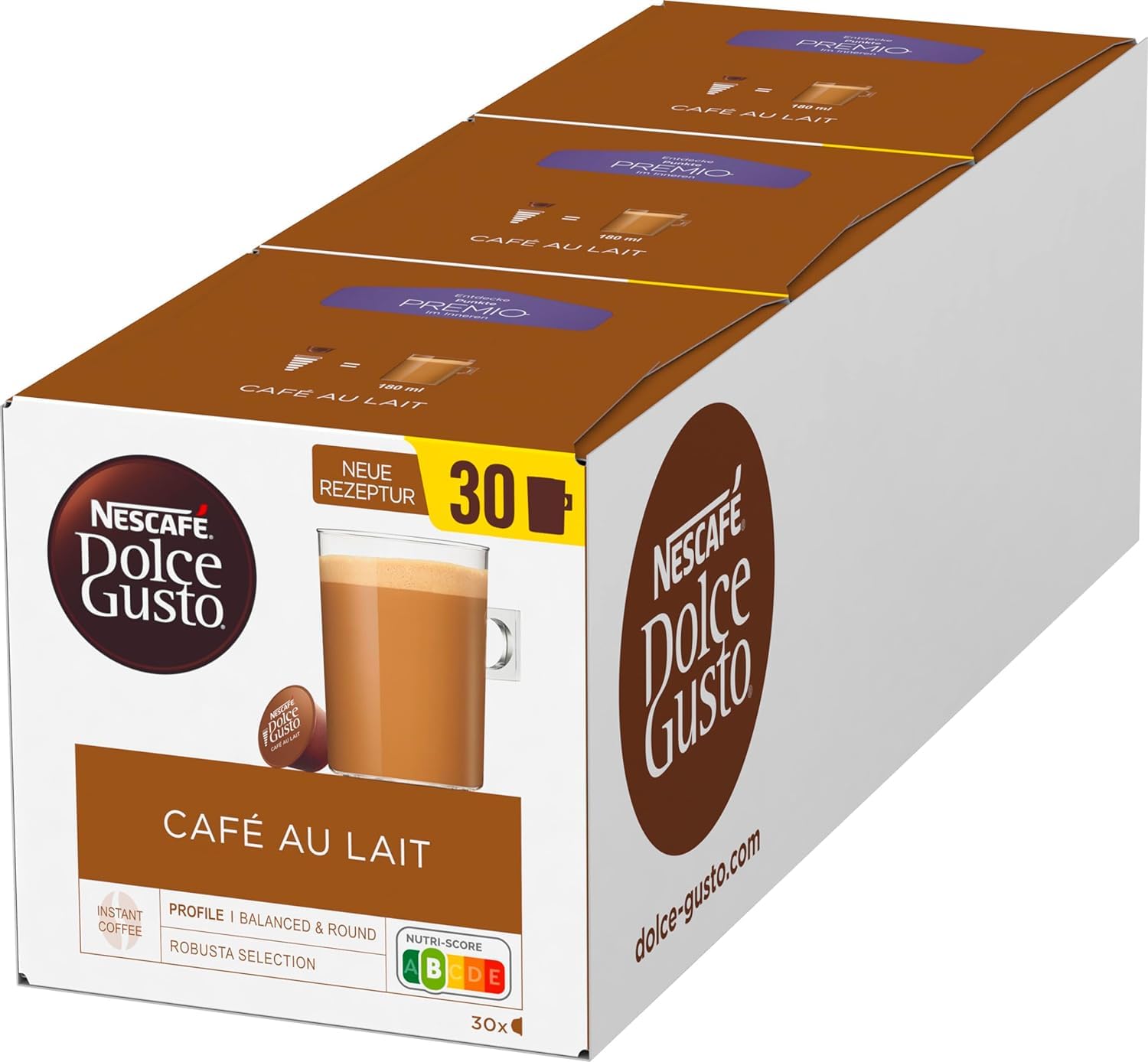 NESCAFÉ DOLCE GUSTO Krups KP123B Mini Me coffee capsule machine, 1500 watt, artic-gray/black mit Café au Lait