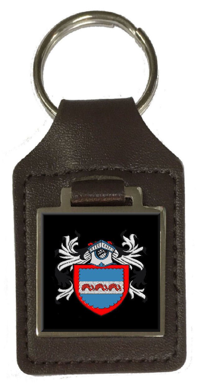 Barnard - Llavero de Piel con Escudo de Armas, Color marrón