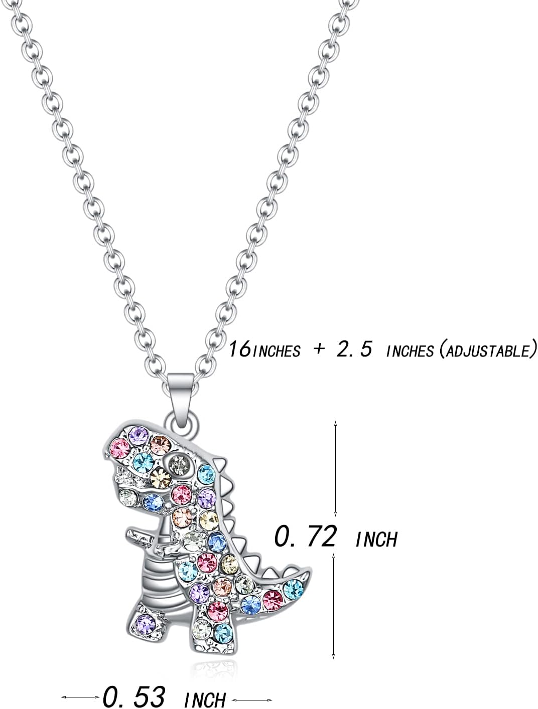 SUMFAN T-Rex Dinosaur Necklace for Women & Girls, Tyrannosaurus Pendant Jewelry Gift for Daughter, Granddaughter, Niece - Birthday, Christmas, Valentine's Day - Image 3