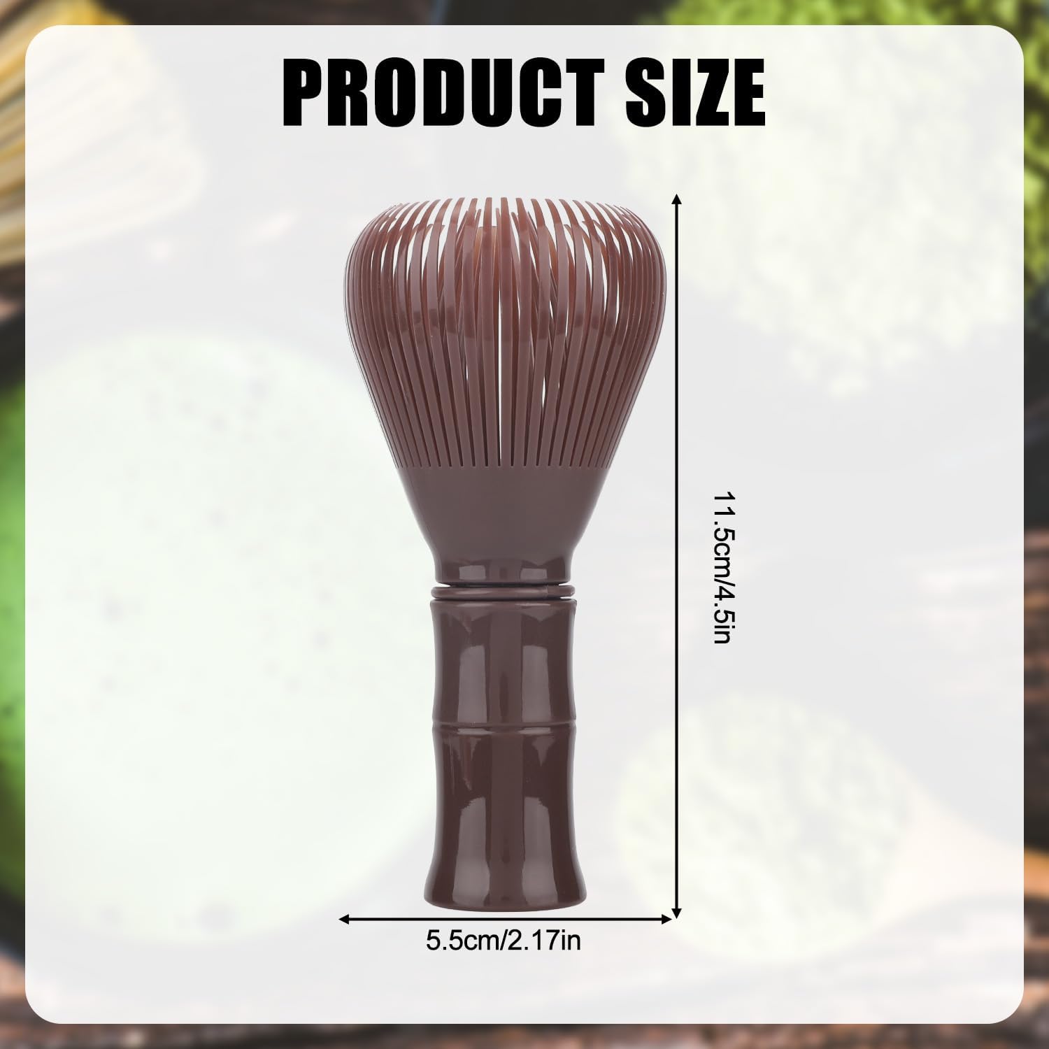 Resin Matcha Whisk, 4.53x2.17in Reusable Chasen Brush Easy to Clean Matcha Stirrer Japanese Green Tea Whisk Tool for Stirring Making Tea (Brown)