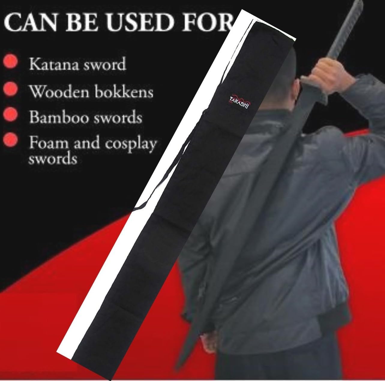 Nws Nihontō Japanese Shihan TRAINING BOKKEN Sword Aikido Carry Case Japanese Samurai Sword Katana CLOTH Sword Bag Carrying Case Warriors Black