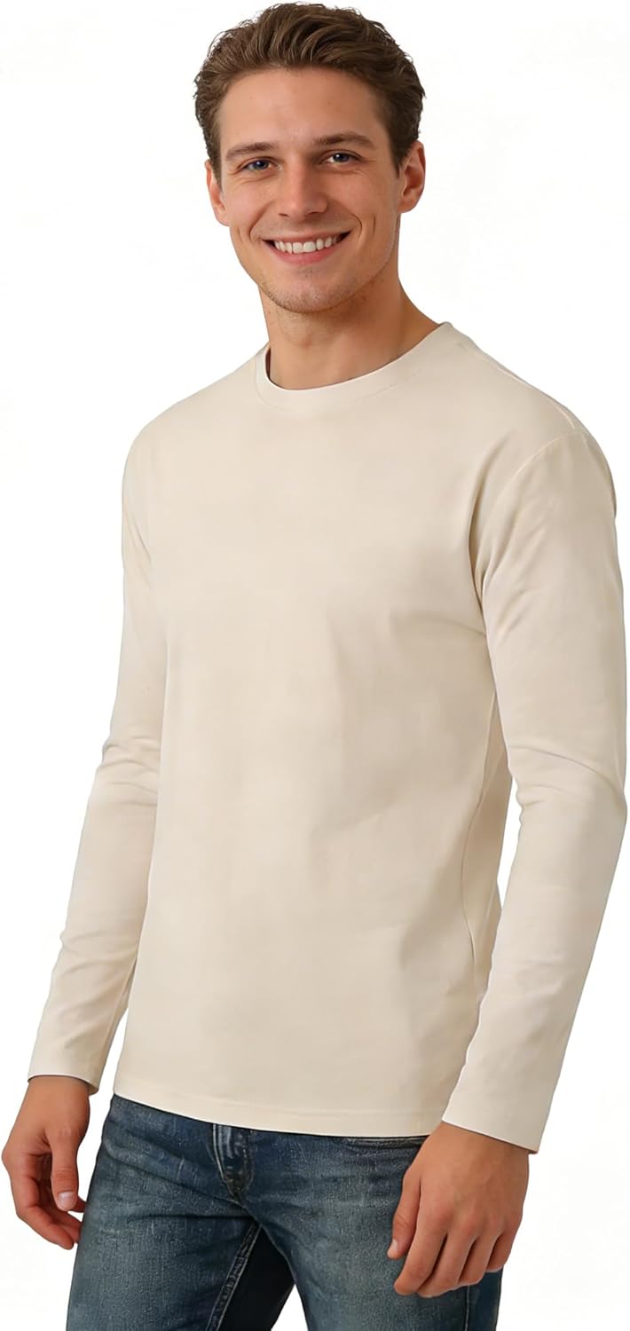 Adult Crew Neck Long Sleeve Men T-Shirt - Image 2