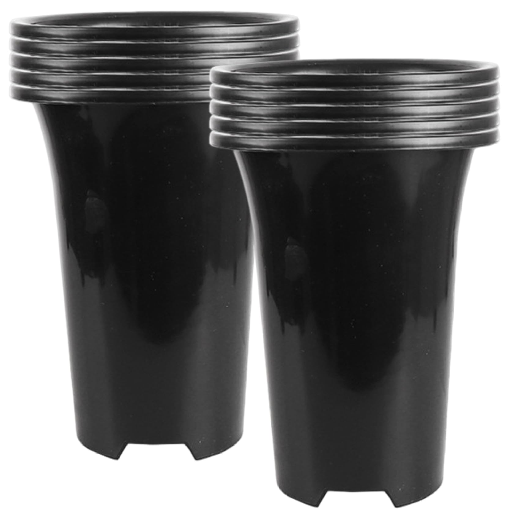 Otbushit 10 Pack Reusable Plastic Tall Plant Pots with Drainage Holes, Large Nursery Pots for Indoor Outdoor Plants Vegetables Flowers