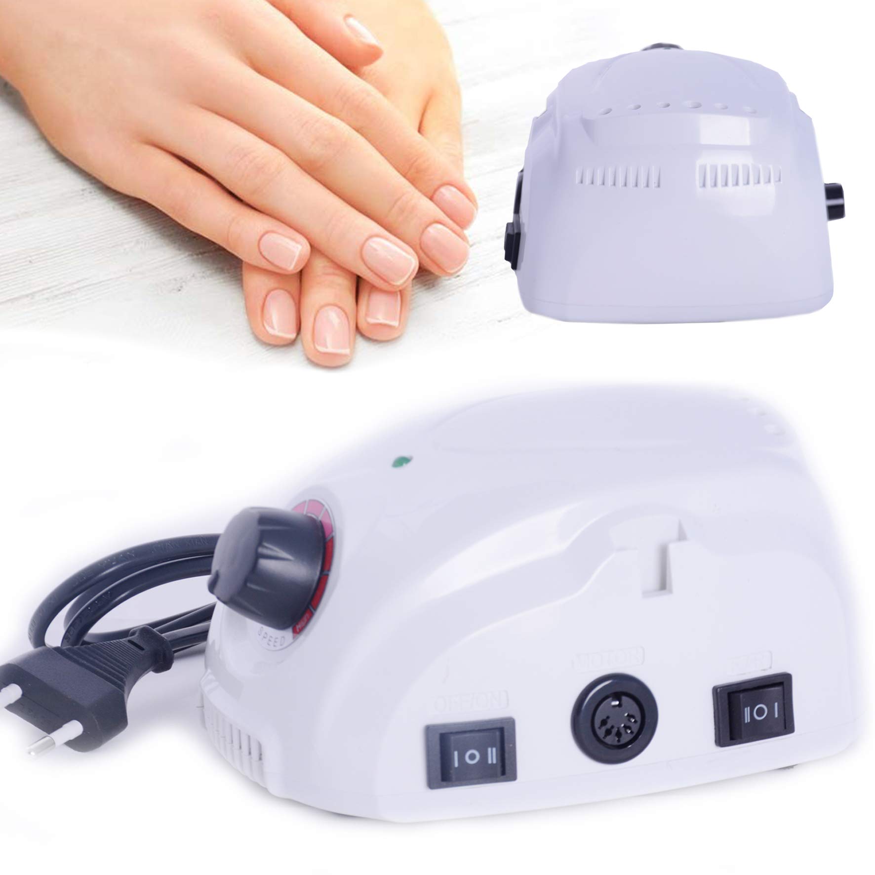 30000 RPM Torno uñas Taladro de clavo Profesional Eléctrico Manicura Pedicure con 6 fresas Peluquería MultiColores Nail Polisher , Herramientas Uña