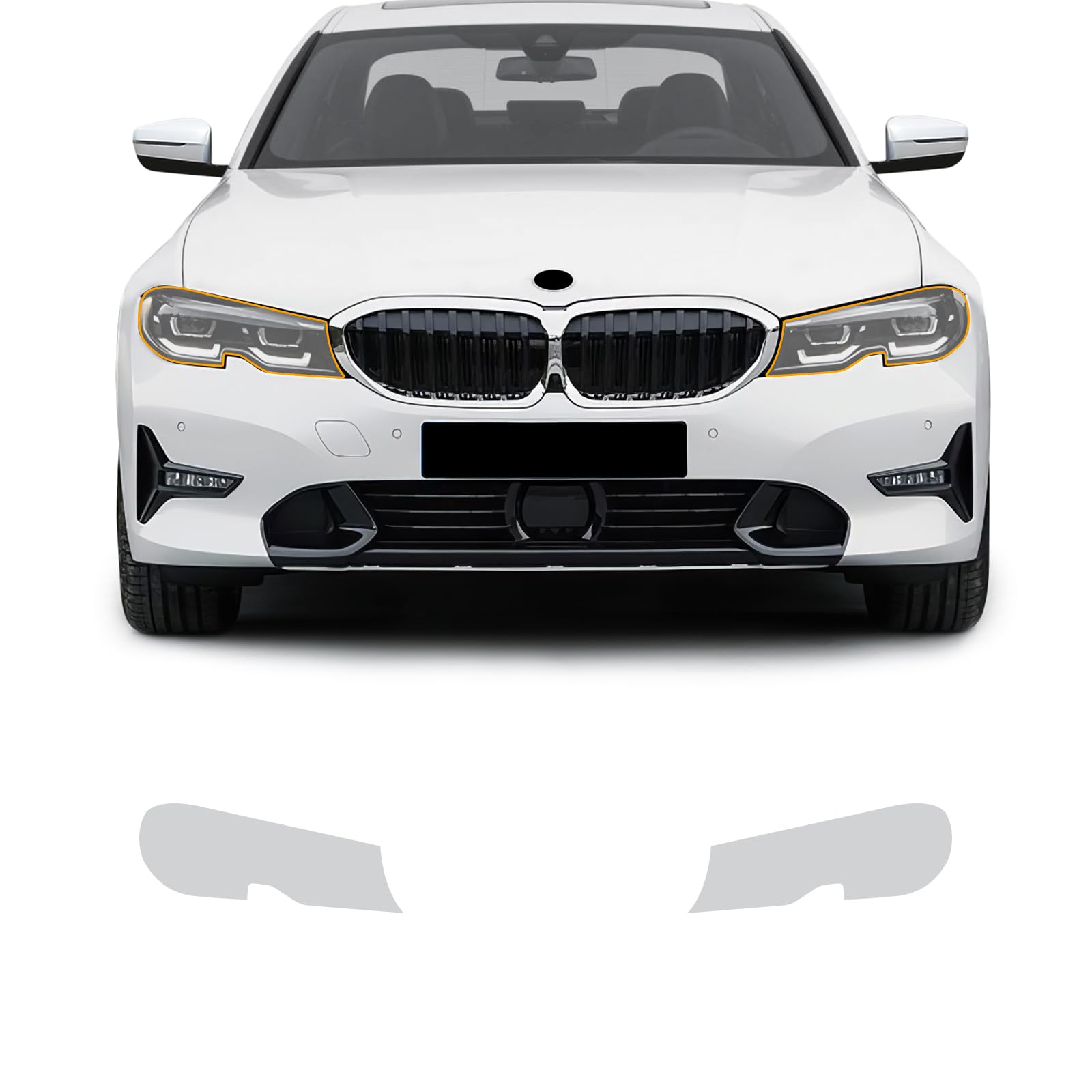 FDAIUN Clear Car Pre-Cut Paint Protective Film Self Adhesive for 2019-2022 BMW 3 Series Base Rainproof Waterproof HD Scratch Exterior Accessories (Car Headlight 2Pcs)