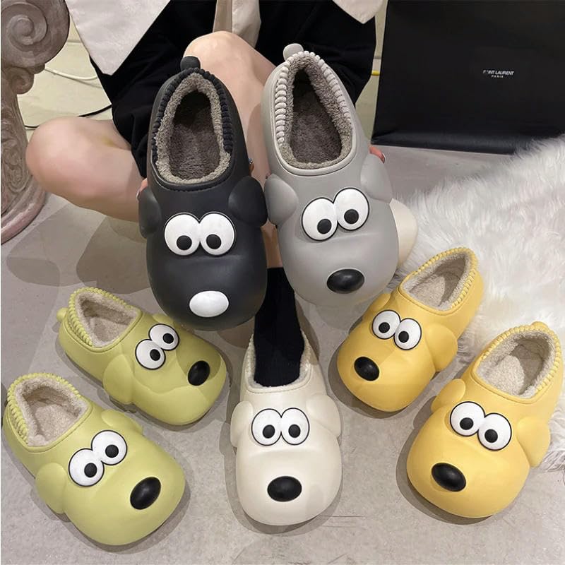 KOSTEN Winter Slippers Cotton Slippers Women Winter House Warm Cotton Cute Cartoon Dog Indoor Shoes Couple Slipper4