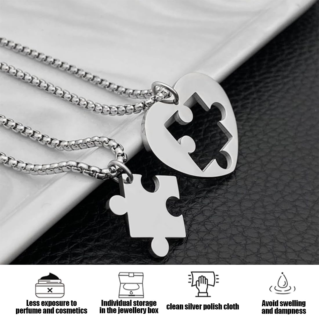 Collana Puzzle Cuore Per Coppie In Acciaio Inox – Lui E Lei