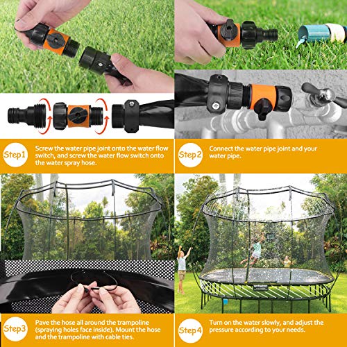 Ligttle Trampoline Sprinkler for Kids - Outdoor Trampoline Water Sprinkler for Kids and Adults, Trampoline Accessories Sprinkler 39ft Long for Water Play, Games, and Summer Fun in Yards - Thumbnail 7