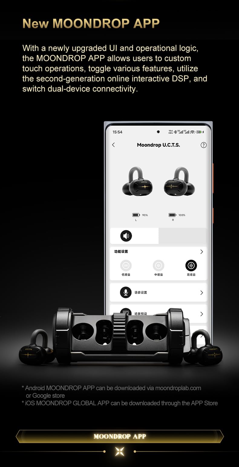 Moondrop x Wuthering Waves U.C.T.S. Hybrid Dual Driver OWS Al Noise Cancelling LHDC-V Gaming Headset nline Interactive DSP LE Audio