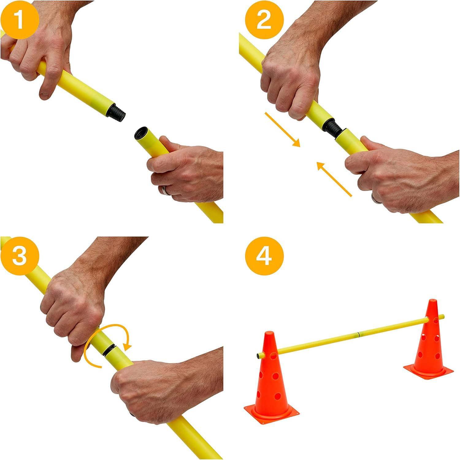 Shengruili Agility Set Hunde,Steckhürdenset Hund,Hund Hürden,Kinder Agility Hürden Hindernisse mit 8 Kegel 23cm Höhe + 8 Stangen 100cm lang, für Trainingsübungen für Tier & Fußballtraining