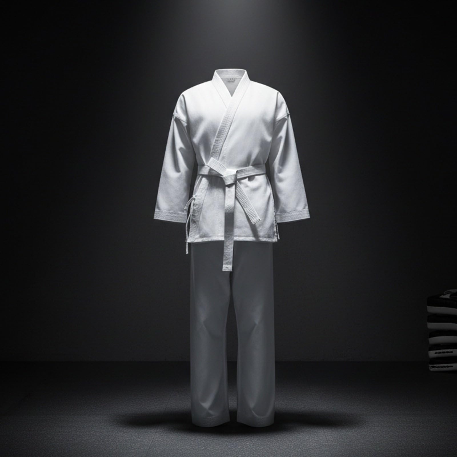 Uniforme da Arti Marziali Kimono Karate Taekwondo Dobok Completo con Collo Taglio Ergonomico Misto Poliestere Cotone Resistente All’usura Adatto