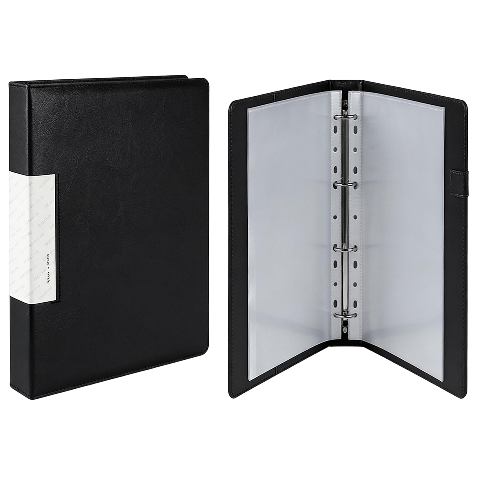 A4 Portfolio Folder with Ring Binder, Professional Presentation Display Book Folder PU Leather with Document Folder 40 Plastic Sleeves Conference Folder for Office School Business Interview &Meeting