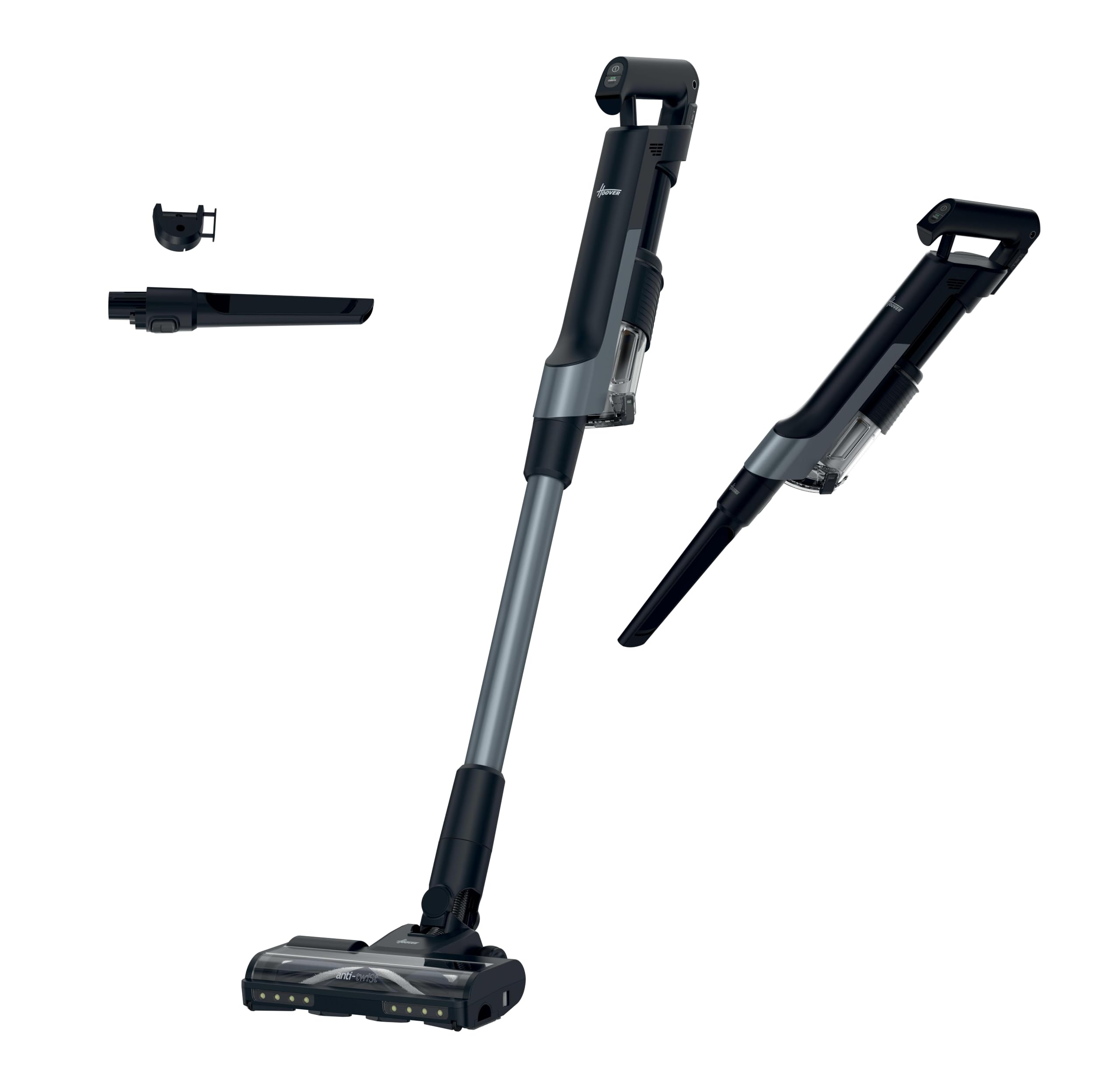 Hoover HF2 Home Aspirapolvere Senza Fili, 50 AirWatt, Autonomia fino a 45 Minuti, Batteria Removibile 14V, Spazzola Motorizzata con LED, Anti-Twist, Ultra Leggero, Nero HF210HP 011