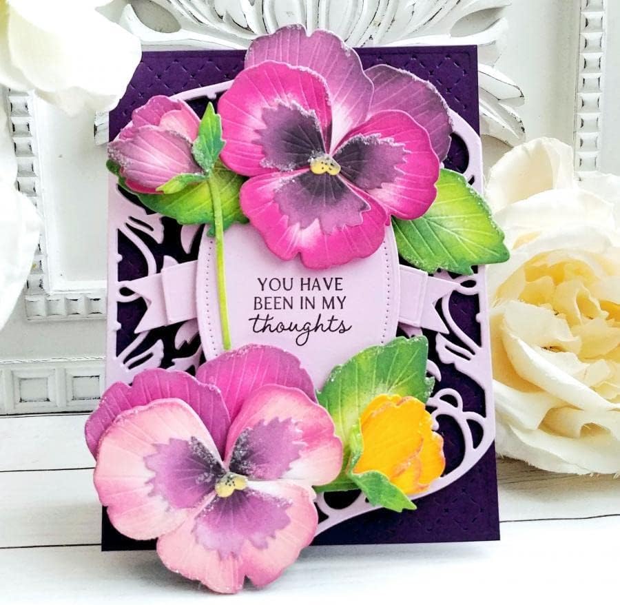 Lapoo Marco de flores 3D de corte de metal para álbumes de recortes, troqueles de corte para manualidades, decoración de tarjetas, papel,