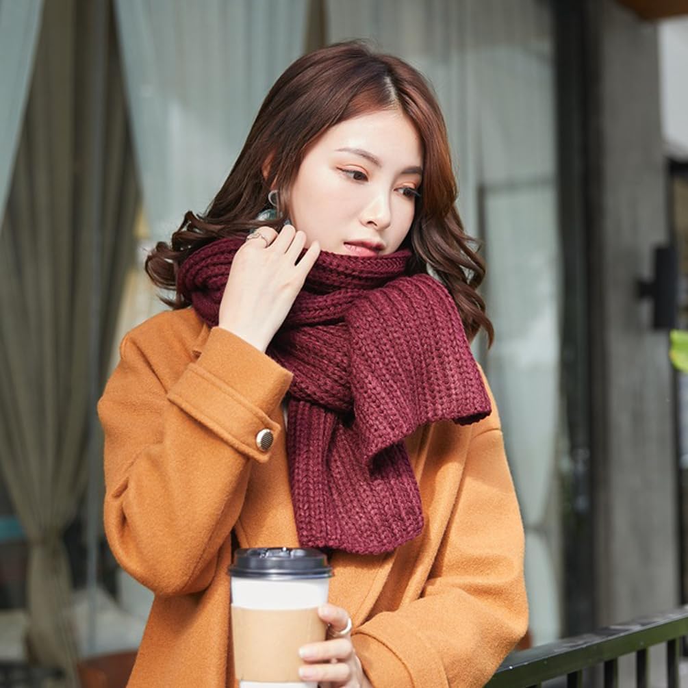Unisex Winter Warm Thick Knit Scarf Lightweight Ultra Soft Long Scarf Shawl Wrap