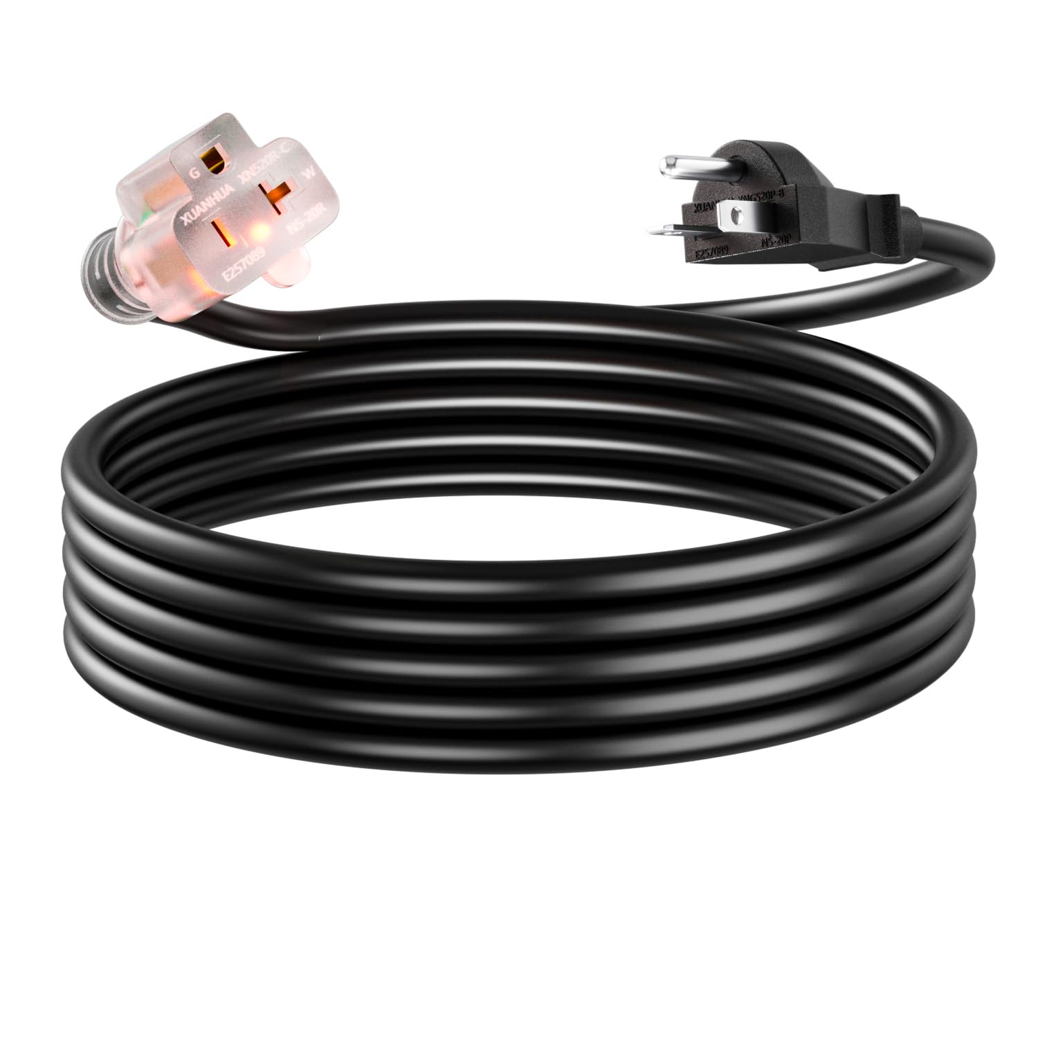 10FT Heavy Duty Durable NEMA 5-20P/NEMA 5-15/20R Indoor/Outdoor Extension Cords 20 Amp 125 Volt..