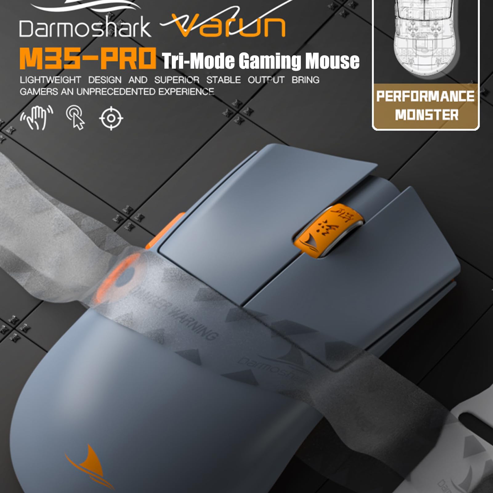 Mysz bezprzewodowa YIWENG, M3 pro bezprzewodowa BT5.2 2.4G przewodowa tri-mode mysz do gier 26000DPI regulowana 650IPS 50G myszka optyczna e-sportowa sterowniki niestandardowa bateria o dużej