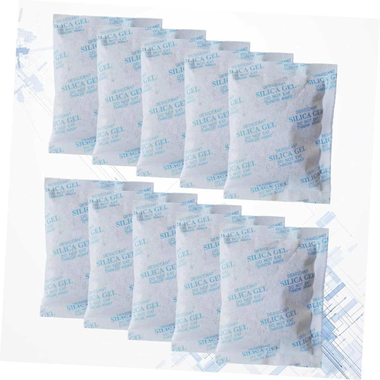 Déshumidificateur Réutilisable 100 Sachets 10g en Non-tissé, Minéraux Absorbants, Anti-humidité pour Tiroirs et Armoires