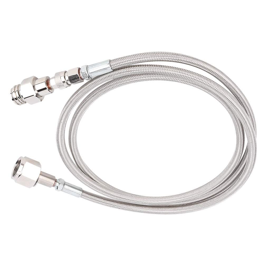 Tubo Flessibile Ad Alta Pressione CO2, Kit Adattatore Intrecciato in Acciaio Inossidabile 1,8 M con Lucidatura Superficie di Placcatura e Resistente Alla Ruggine in Uso, per