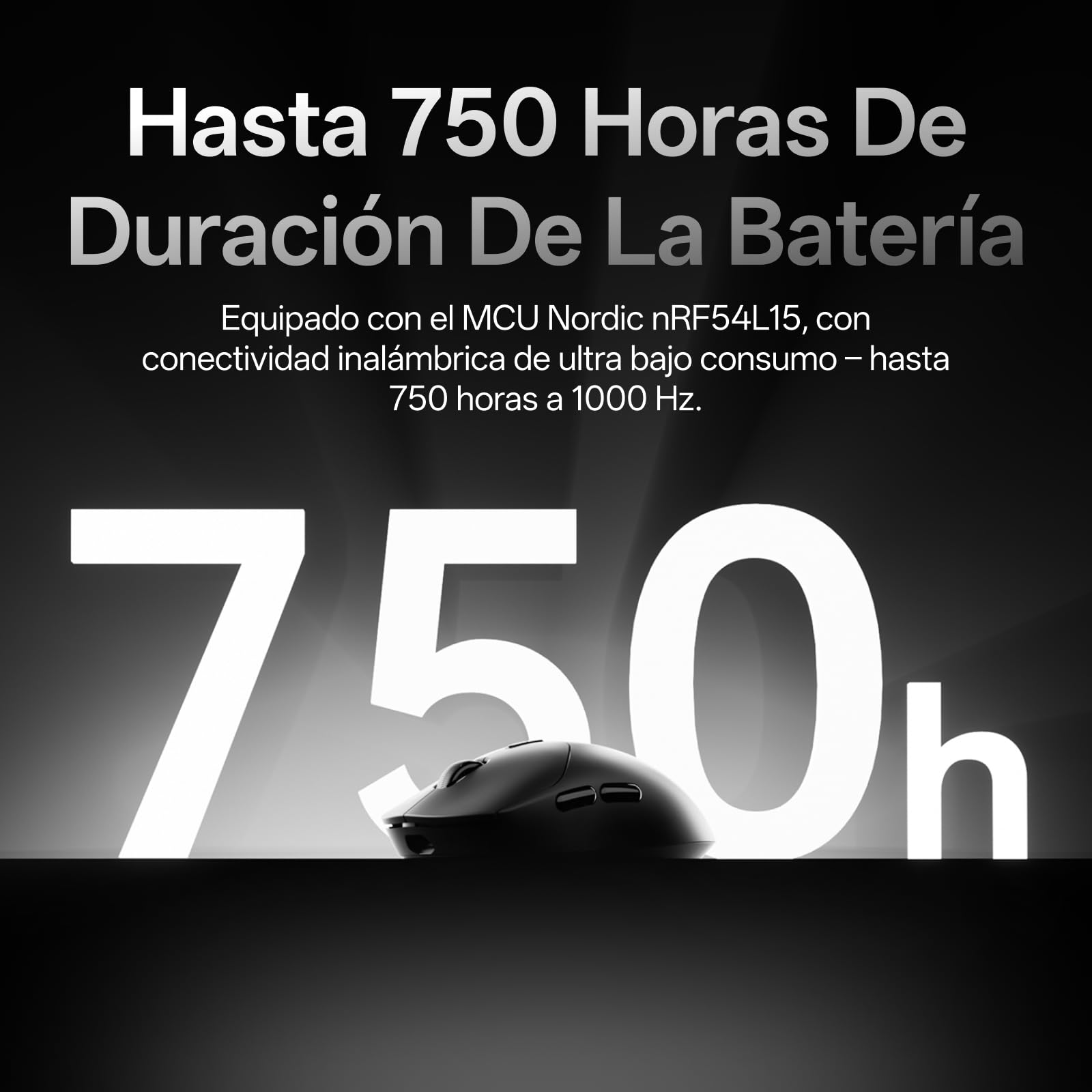 Rapoo VT2 Ratón Gaming Inalámbrico, Sensor Paw 3398, 26000DPI, Verdadero Sondeo de 8000 Hz, Ultraligero 53g, hasta 750 Horas de Batería, Interruptor Mecánico 100M, 10 Botones Programables, Negro