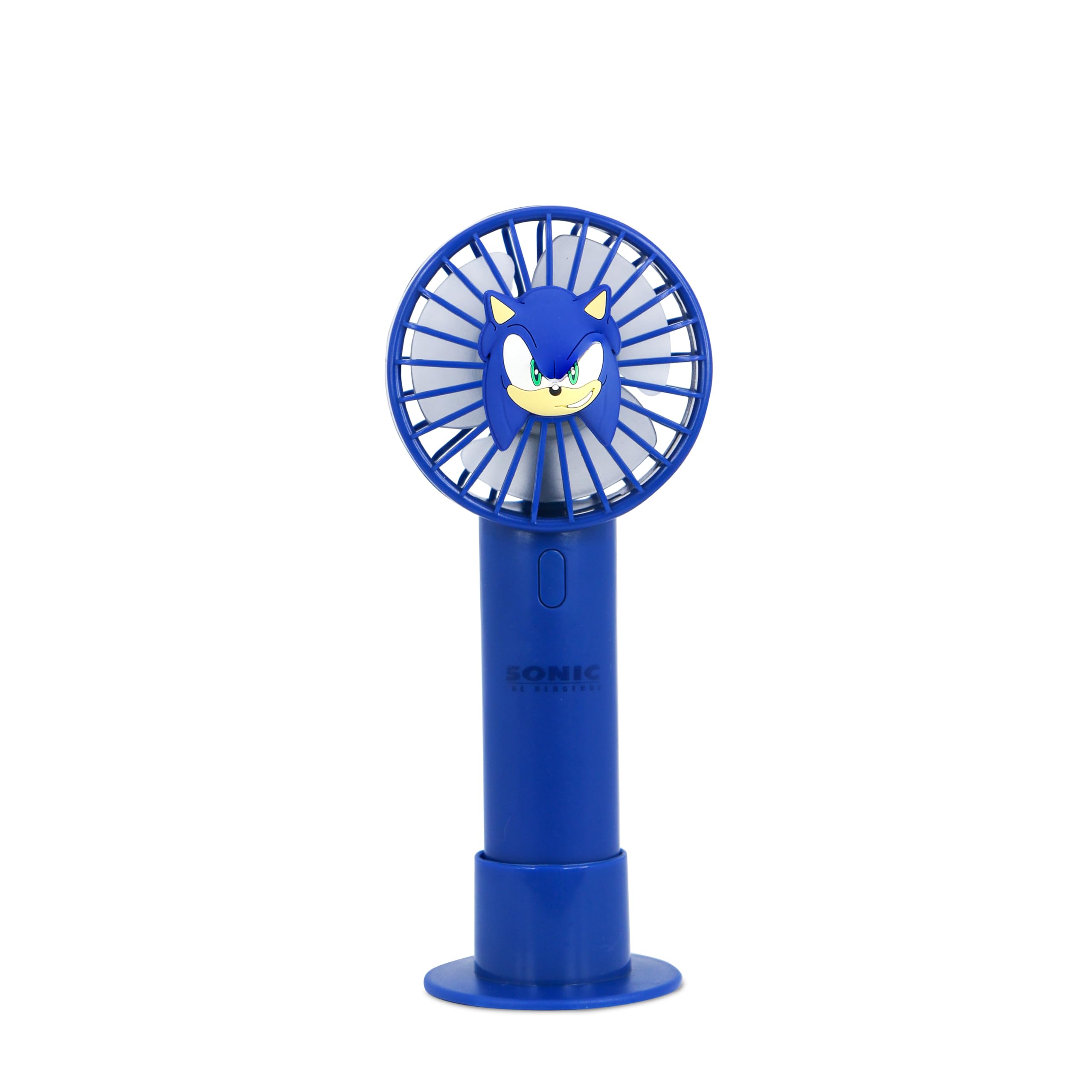 OTL Technologies SH1292 Sonic the Hedgehog Rechargeable Mini Handheld Fan, 2 Speeds, 800 mAh Battery, Blue