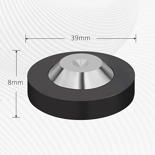 Miniatura 25 de Monosaudio Almohadillas de altavoz de alta fidelidad de acero inoxidable de 1.535 x 1.535 in, pies de aislamiento de altavoces, almohadillas