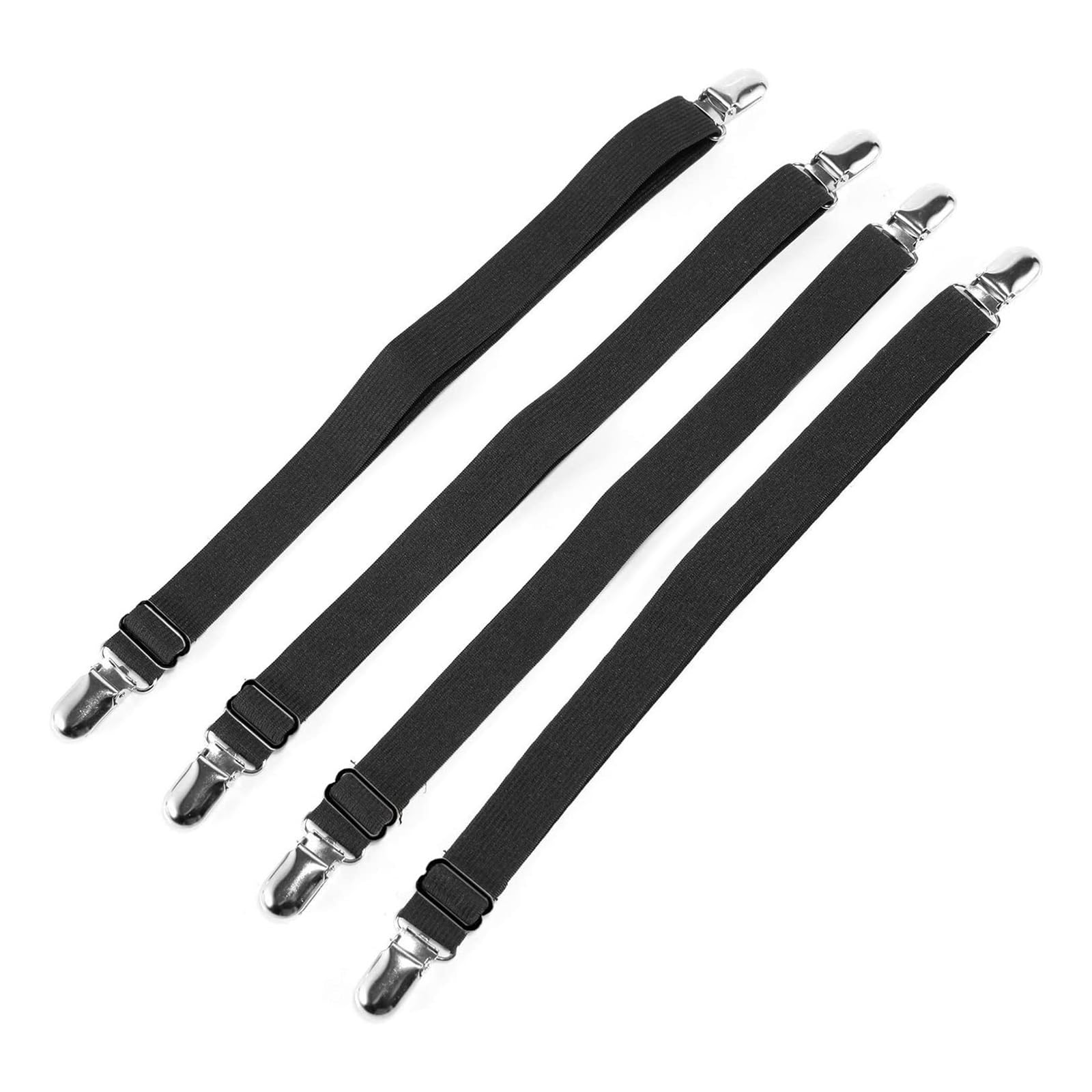 Buxuaaaa 4pcs Adjustable Bed Sheet Fasteners Straps Elastic Mattress Cover Corner Holder Clip Grippers Suspender Cord Hook Loop Elastic Bed Sheet Holder Straps
