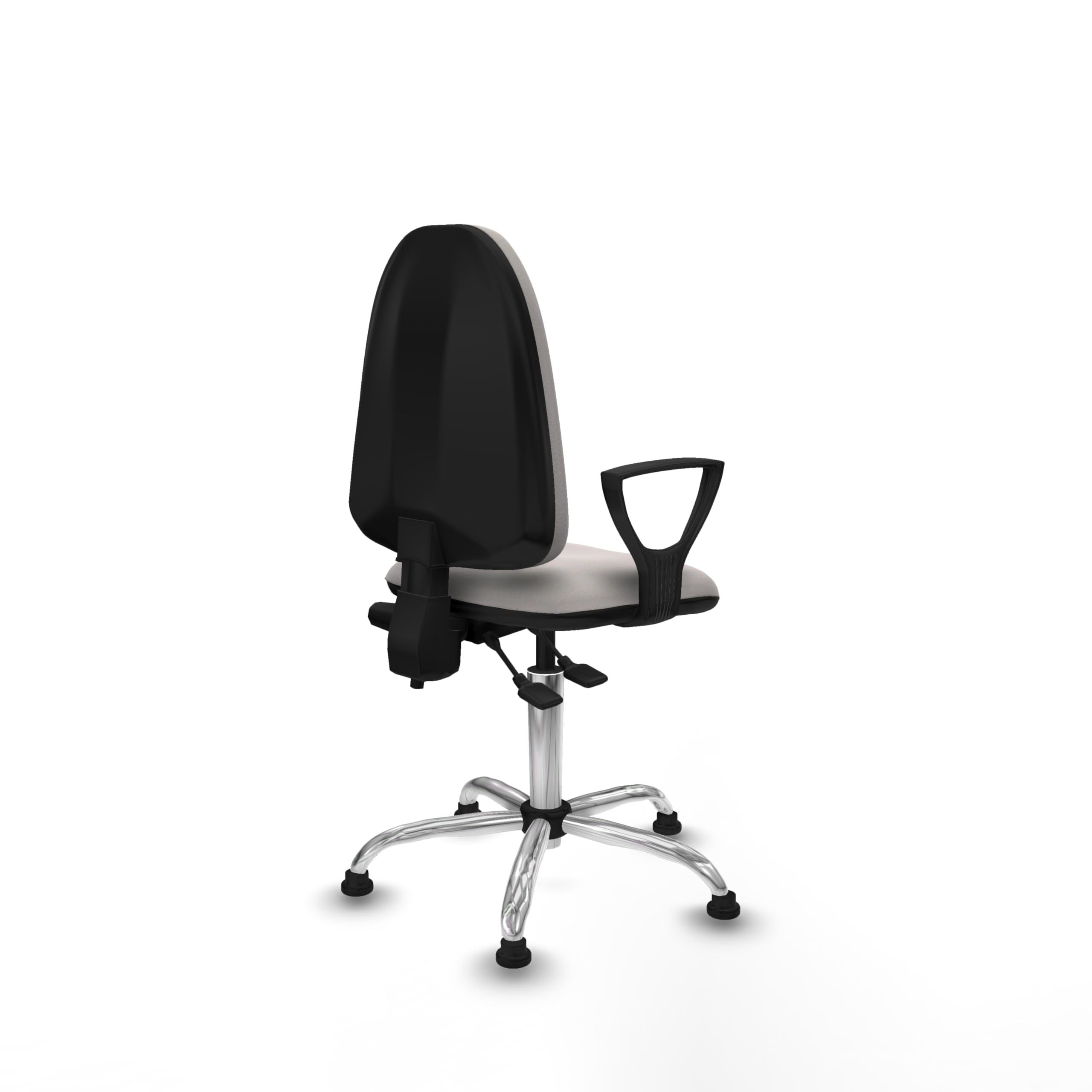 Piqueras y Crespo - Silla de Escritorio Blanca sin Ruedas Aýna con Brazos Fijos. Equipado con Contacto Permanente de Doble Maneta y Espuma de Corte. Blanco