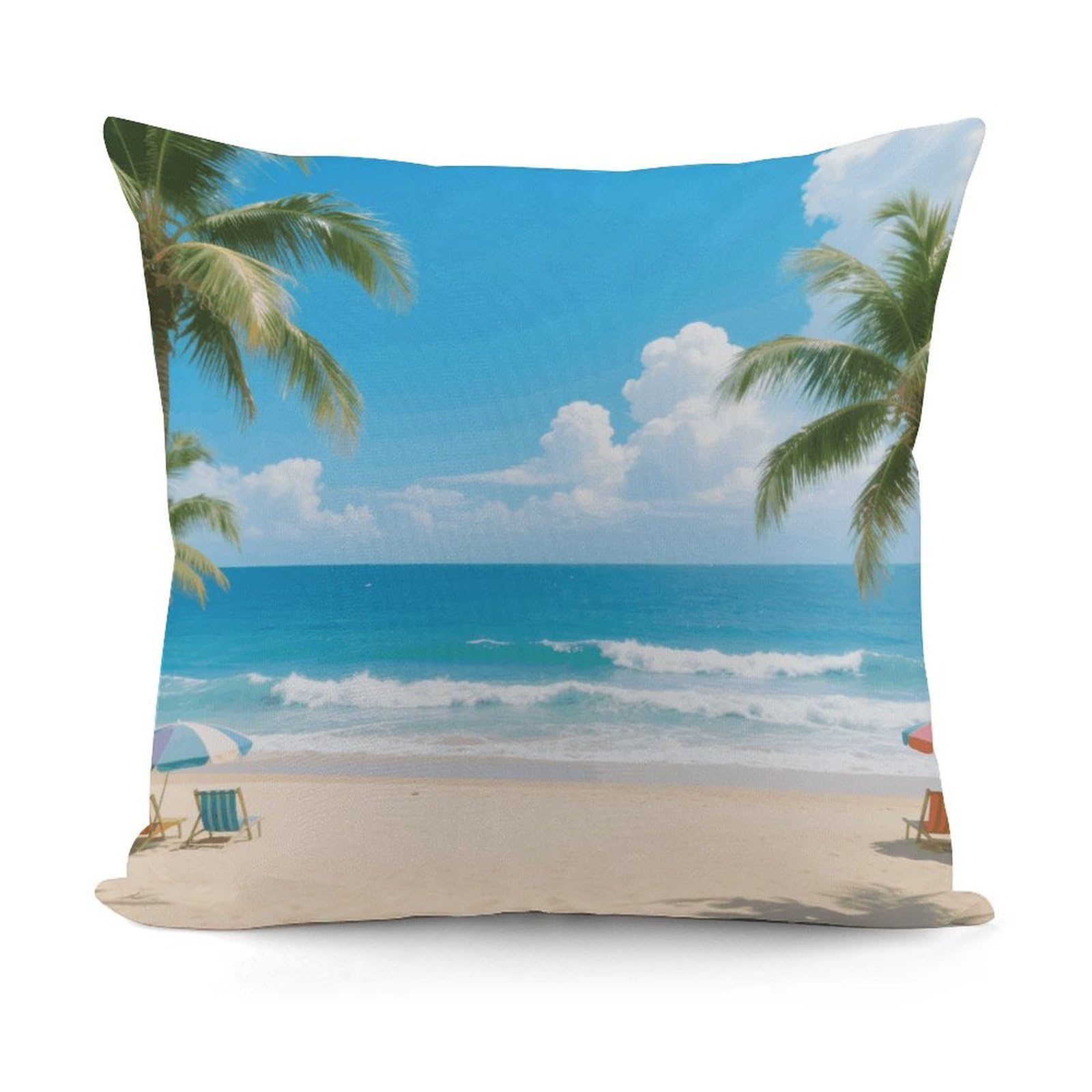 VstaDank Sea Throw Pillow Covers Fade-Resistant Removable Pillowcase Square Cushion Case Cozy Pillow Case Breathable Pillow Protector Soft Pillow Shams 18"x18"