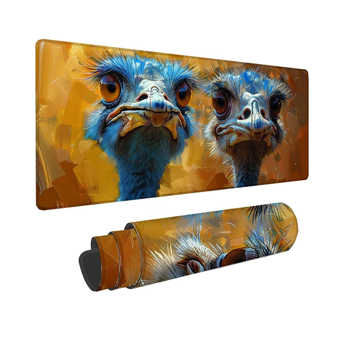 Tappetino per Mouse Gaming XXL 1200x600x3mm – Ufficio Mousepad Grande – Migliora la Velocità e la Precisione Tenuta Stabile Sottomano per Ufficio e Casa Accessori Scrivania – Animale Struzzo LMDT8342