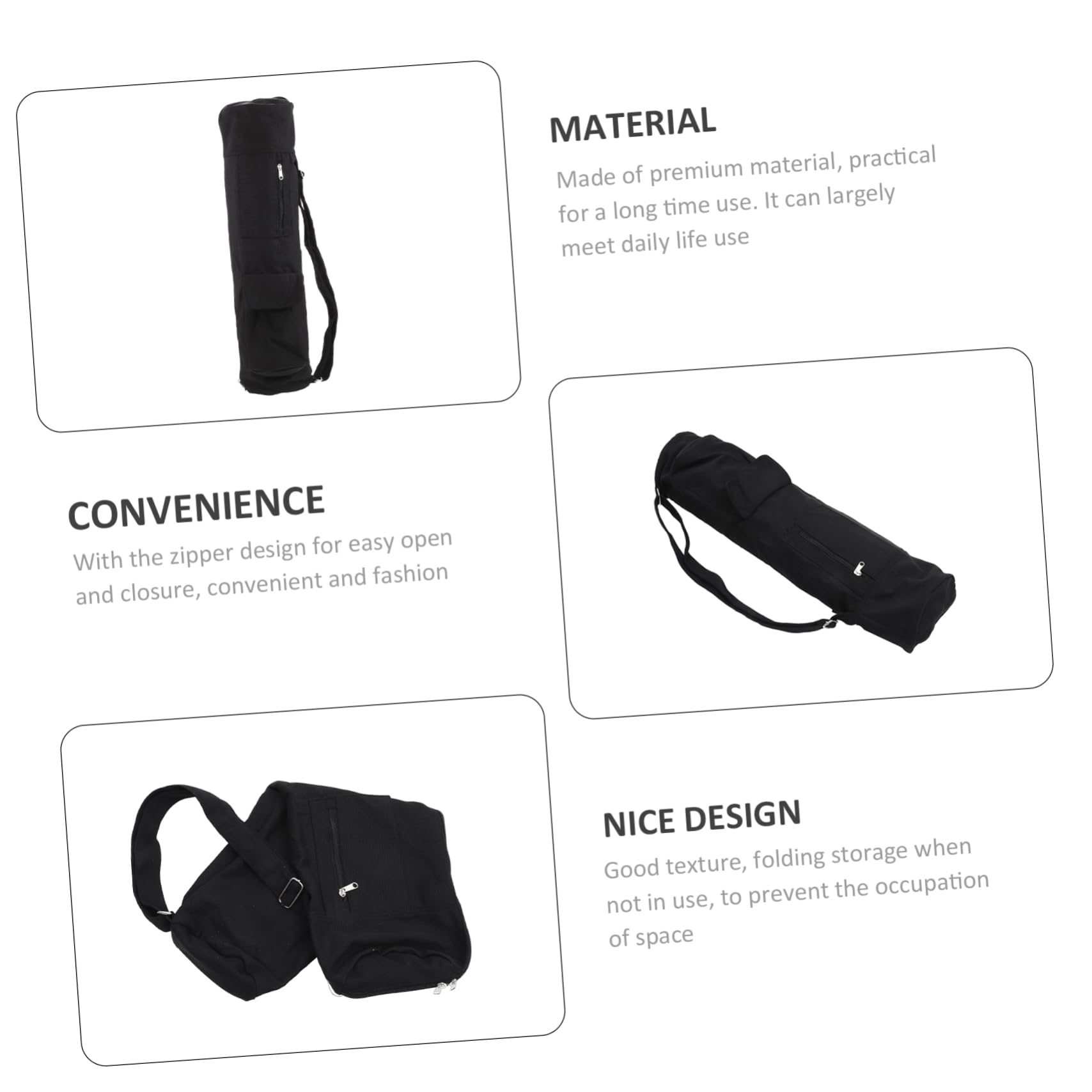 TOYANDONA Bolsa para Esterilla de Yoga Correa Ajustable y Cierre de Cremallera, Material Sintético Resistente y Diseño Fácil de Llevar para Amantes del Yoga