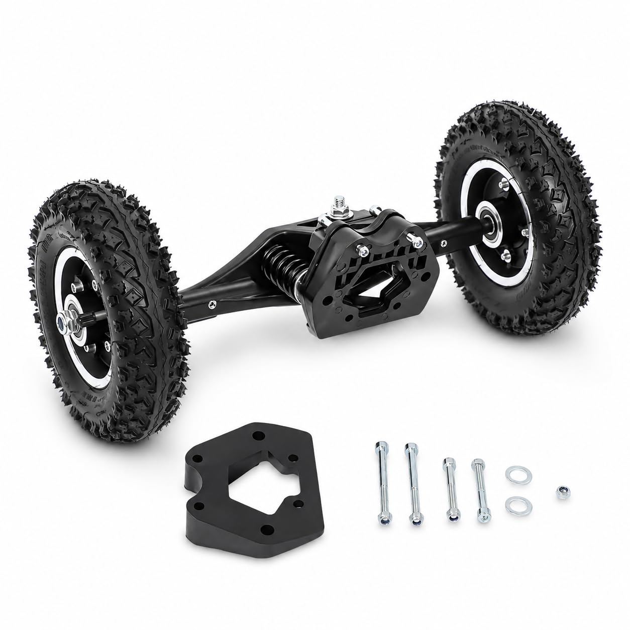 8 pouces Skate Wheel Skateboard Truck Combo Set avec support de roue, roues combinées, planche à roulettes, poulie hors route, camions électriques, montagne board longboard