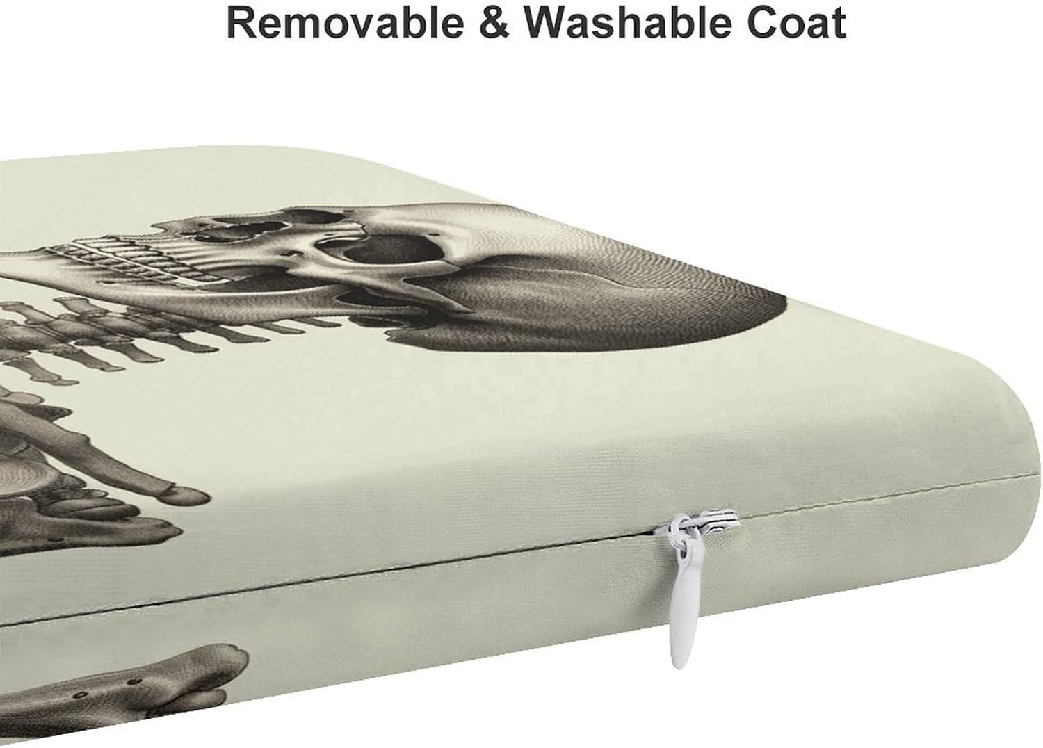 Human Skeleton Chair Cushion Floor Pillow Stool Cushion | Cushions with Removable Cover with Square Memory for for Chair Living Room Balcony Office Sofa,13.8*15*1.2 Inch