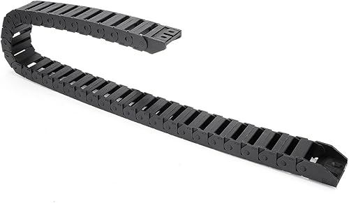 uxcell R28 0.591 in x 1.181 in de plástico negro Cable portador de cable de arrastre de la cadena 1M de longitud para CNC