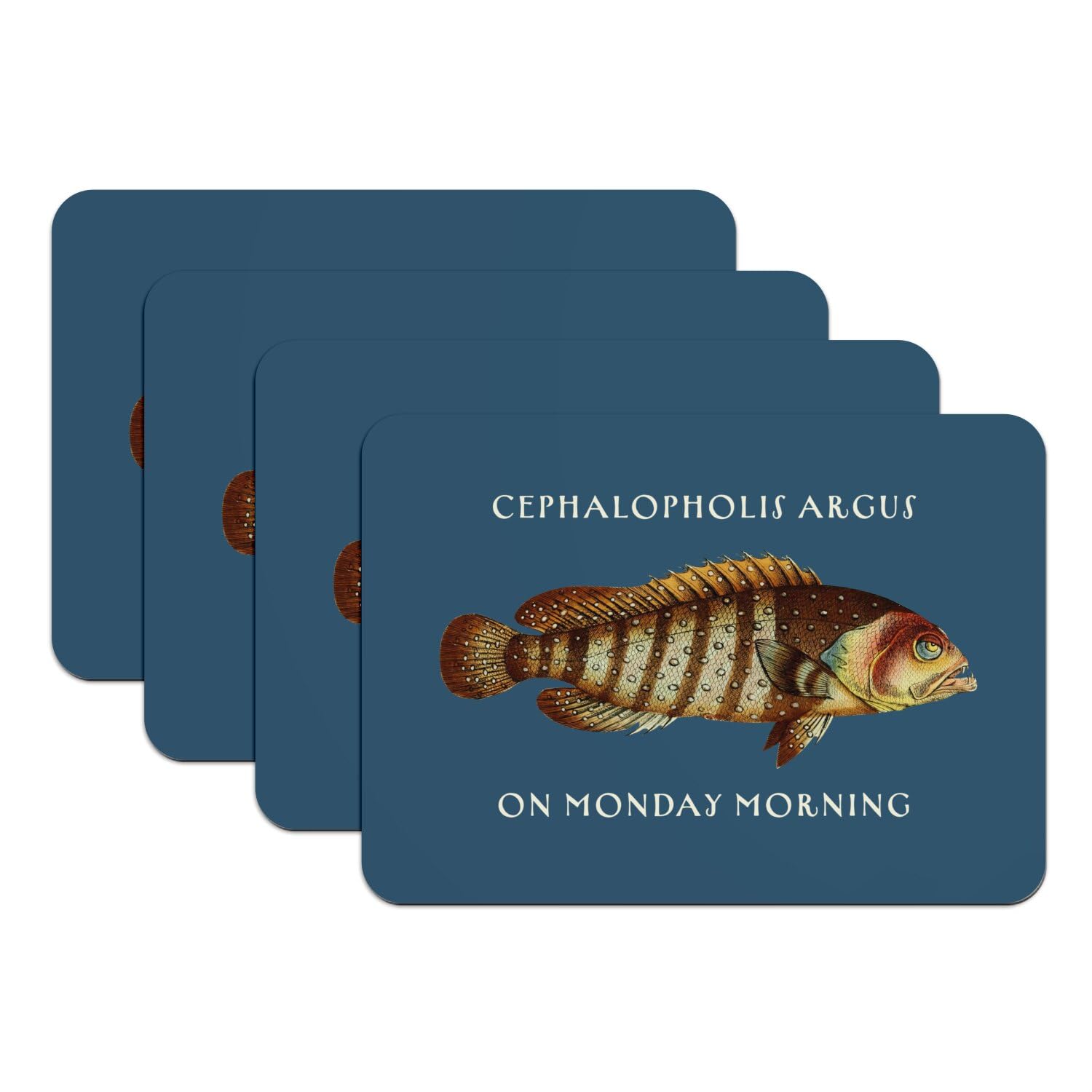 Sets de table antidérapants bleus Cephalopholis Argus grand format pour table propre